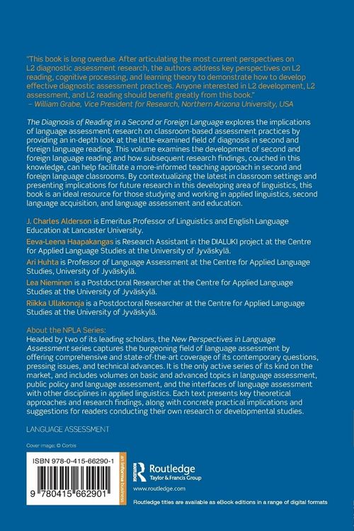 Produktbild: The Diagnosis of Reading in a Second or Foreign Language
