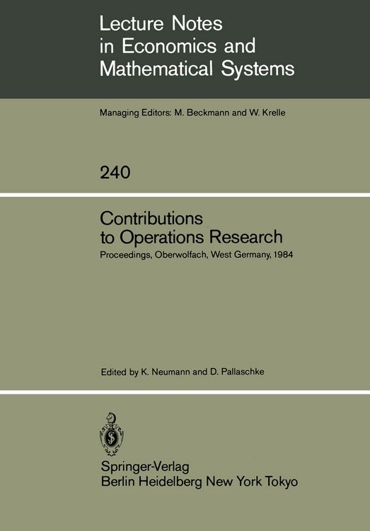 Produktbild: Contributions to Operations Research