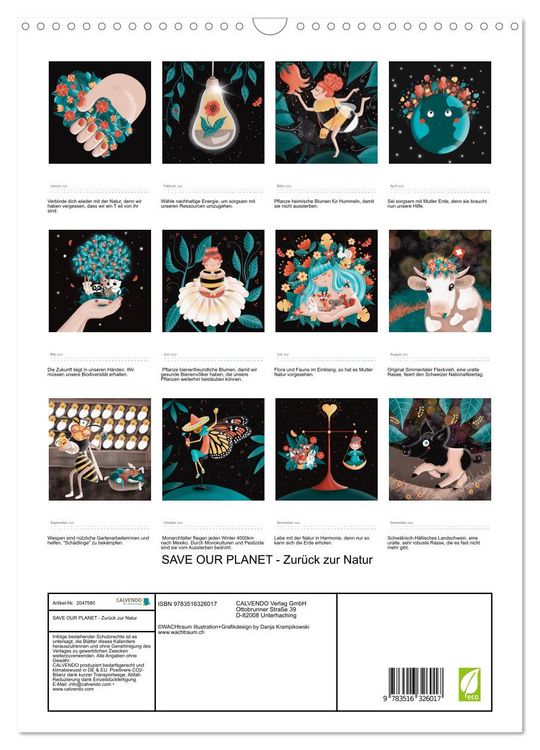 Produktbild: SAVE OUR PLANET - Zur&uuml;ck zur Natur (Wandkalender 2026 DIN A3 hoch), CALVENDO Monatskalender