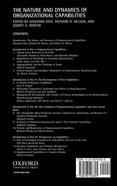 Produktbild: The Nature and Dynamics of Organizational Capabilities