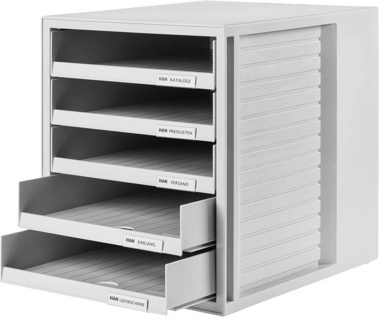 Produktbild: HAN SCHRANK-SET 1401-11 Schubladenbox Lichtgrau DIN A4 Anzahl der Schubf&auml;cher: 5