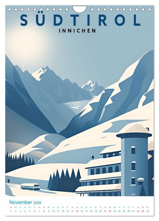 Produktbild: S&uuml;dtirol - Old School Poster Style (Wandkalender 2026 DIN A4 hoch), CALVENDO Monatskalender