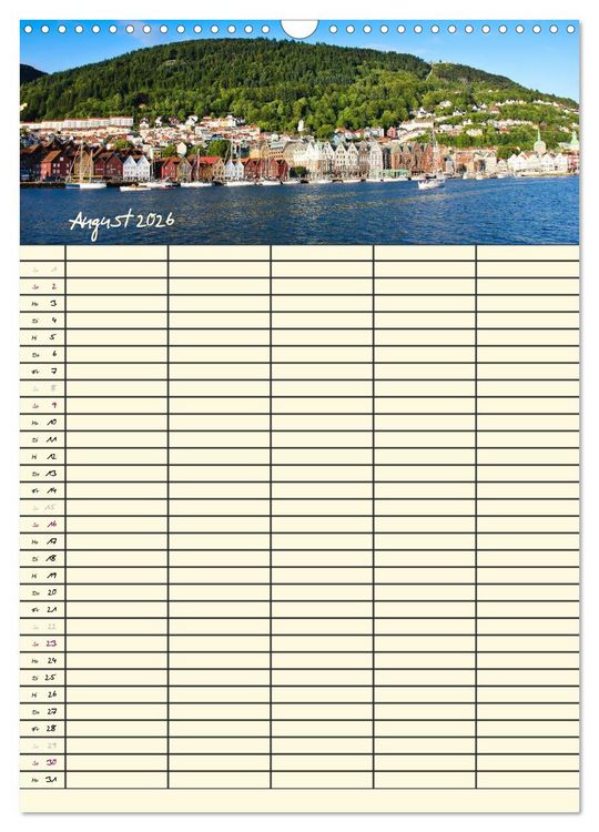Produktbild: Familienplaner Norwegen (Wandkalender 2026 DIN A3 hoch), CALVENDO Monatskalender