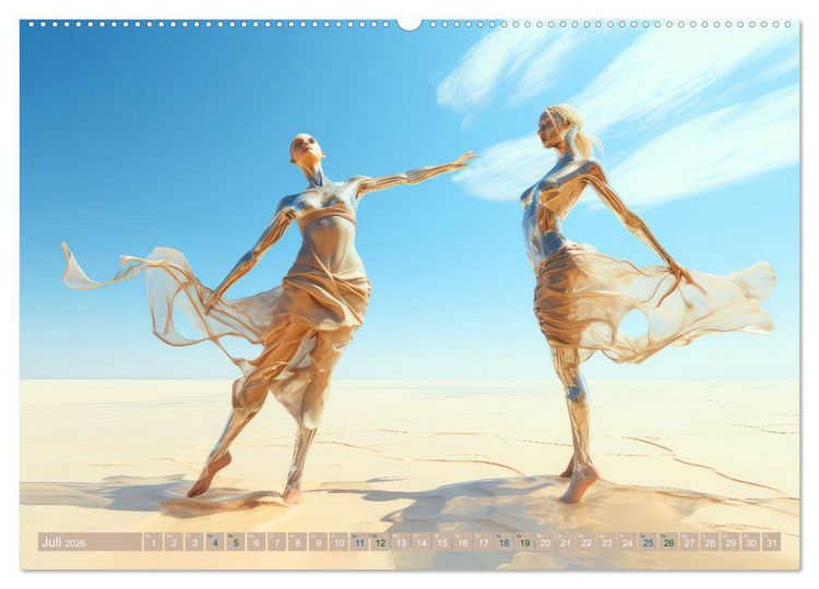 Produktbild: T&auml;nzer im surrealen Stil (hochwertiger Premium Wandkalender 2026 DIN A2 quer), Kunstdruck in Hochglanz