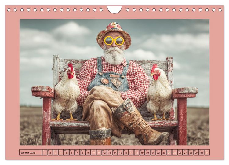 Produktbild: Die H&uuml;hnerhelden. Witz und Charme mit M&auml;nnern, die Eier haben (Wandkalender 2026 DIN A4 quer), CALVENDO Monatskalender