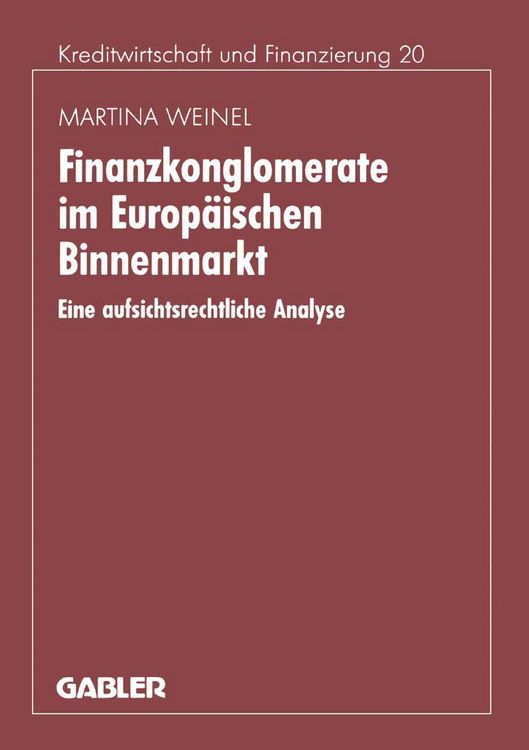 Produktbild: Finanzkonglomerate im Europ&auml;ischen Binnenmarkt