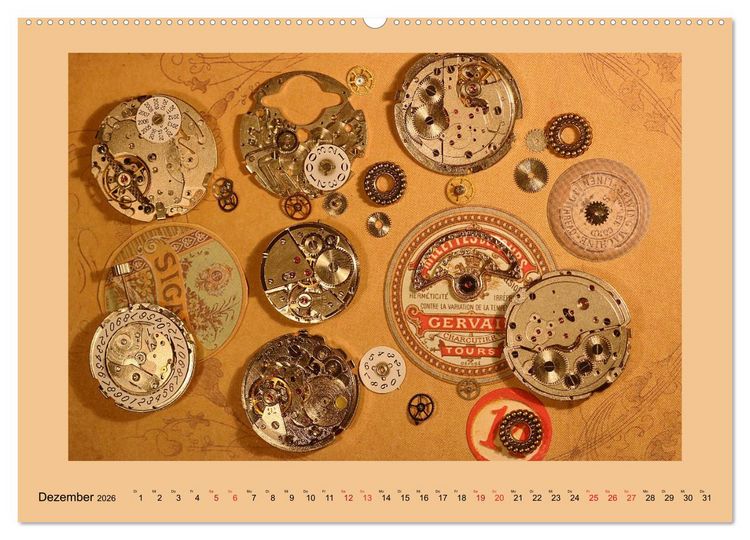 Produktbild: Uhr-Werk-Kunst (Wandkalender 2026 DIN A2 quer), CALVENDO Monatskalender