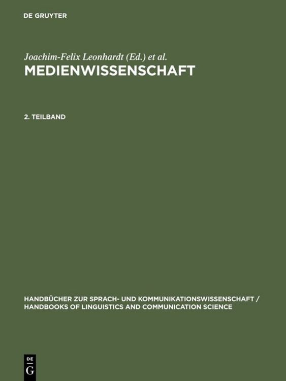 Produktbild: Medienwissenschaft. 2. Teilband