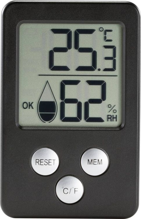 Thermo-/Hygrometer Schwarz