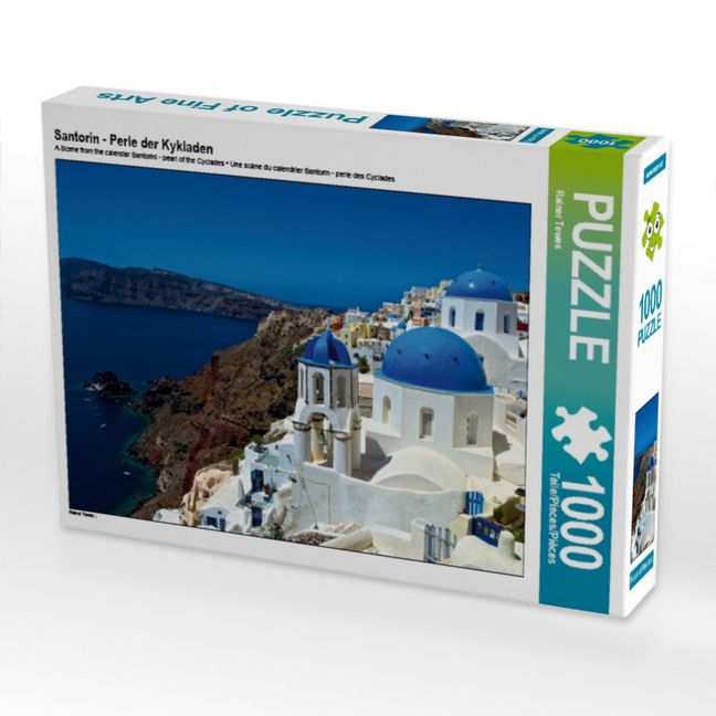Produktbild: CALVENDO Puzzle Santorin - Perle der Kykladen | 1000 Teile Lege-Gr&ouml;&szlig;e 64x48cm Foto-Puzzle f&uuml;r gl&uuml;ckliche Stunden