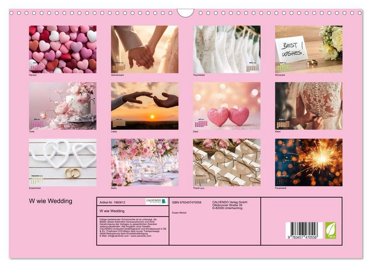 Produktbild: W wie Wedding (Wandkalender 2026 DIN A3 quer), CALVENDO Monatskalender