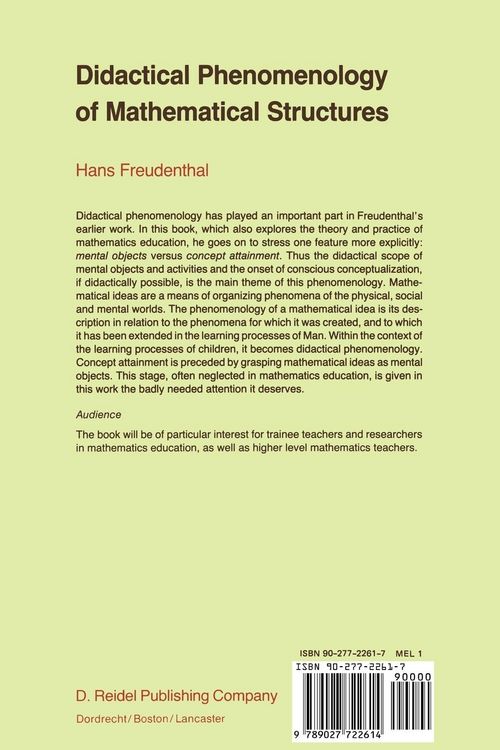 Produktbild: Didactical Phenomenology of Mathematical Structures