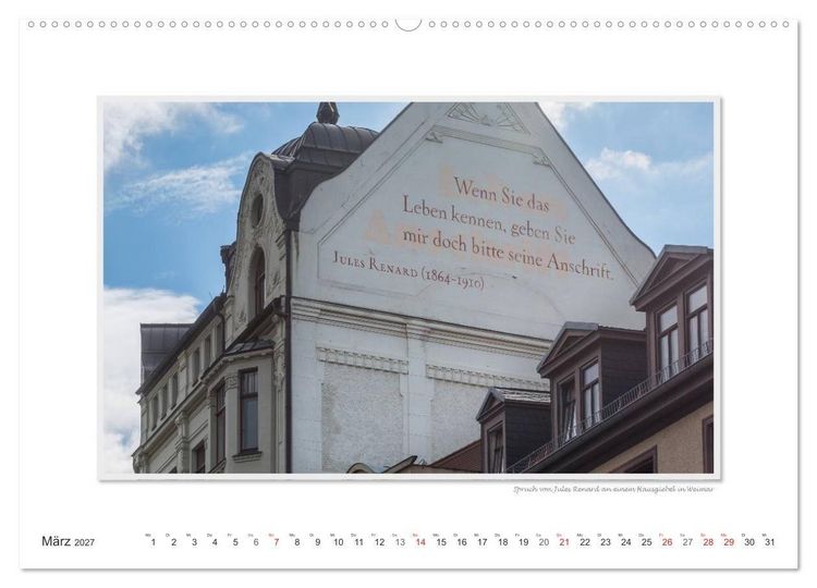 Produktbild: Emotionale Momente: Weimarer Ansichten. (hochwertiger Premium Wandkalender 2027 DIN A2 quer), Kunstdruck in Hochglanz
