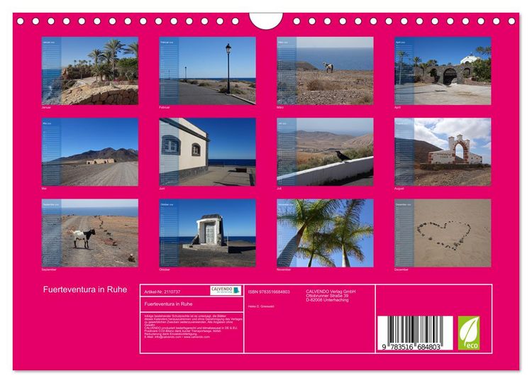 Produktbild: Fuerteventura in Ruhe (Wandkalender 2026 DIN A4 quer), CALVENDO Monatskalender