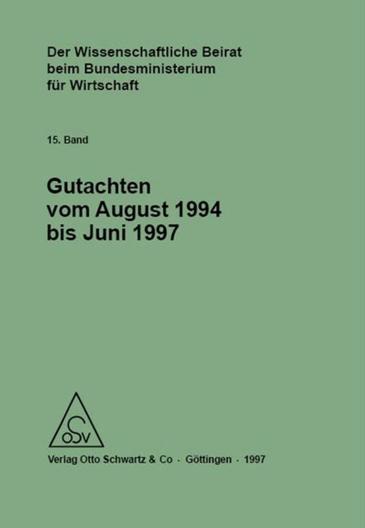 Produktbild: Der Wissenschaftliche Beirat beim Bundesministerium f&uuml;r Wirtschaft - Gutachten
