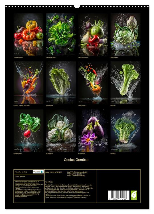 Produktbild: Cooles Gem&uuml;se (hochwertiger Premium Wandkalender 2026 DIN A2 hoch), Kunstdruck in Hochglanz