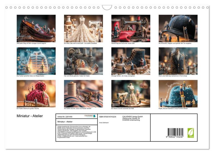 Produktbild: Miniatur - Atelier (Wandkalender 2026 DIN A3 quer), CALVENDO Monatskalender