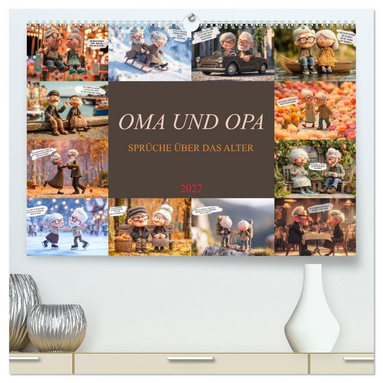 Produktbild: Oma und Opa - Spr&uuml;che &uuml;ber das Alter (hochwertiger Premium Wandkalender 2027 DIN A2 quer), Kunstdruck in Hochglanz