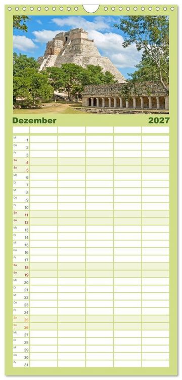 Produktbild: Familienplaner 2027 - Alte Kulturen Mittel- und S&uuml;damerikas: Versunkene Welten mit 5 Spalten (Wandkalender, 21 x 45 cm) CALVENDO