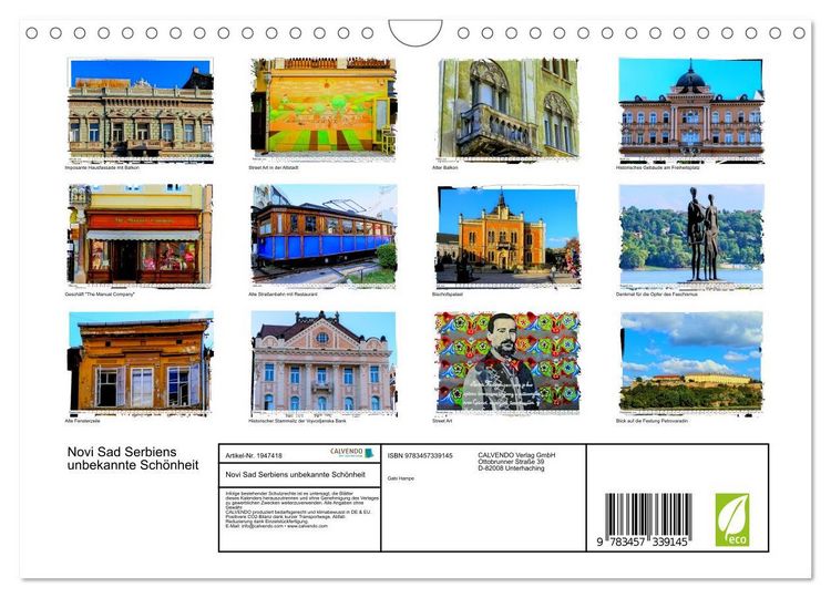 Produktbild: Novi Sad Serbiens unbekannte Sch&ouml;nheit (Wandkalender 2026 DIN A4 quer), CALVENDO Monatskalender