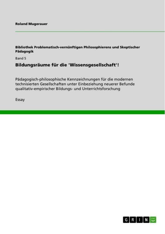 Produktbild: Bildungsr&auml;ume f&uuml;r die 'Wissensgesellschaft'!