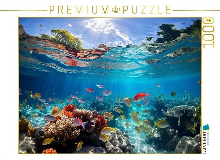 Produktbild: CALVENDO Puzzle Bunte tropische Fische und Korallen | 1000 Teile Lege-Gr&ouml;&szlig;e 64x48cm Foto-Puzzle f&uuml;r gl&uuml;ckliche Stunden