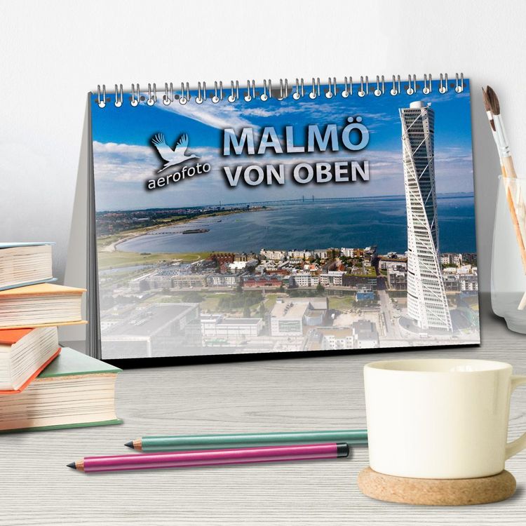 Produktbild: Malm&ouml; von oben (Tischkalender 2026 DIN A5 quer), CALVENDO Monatskalender