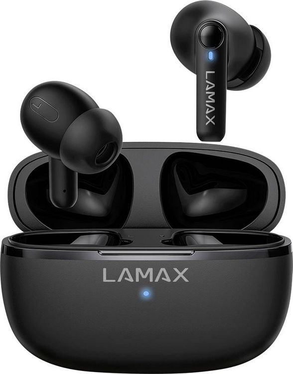 Produktbild: Lamax Clips1 Play In Ear Headset Bluetooth&reg; Stereo Schwarz Batterieladeanzeige, Ladecase, Lautst&auml;rkeregelung, Schwei&szlig;resistent, Touch-Steuerung,