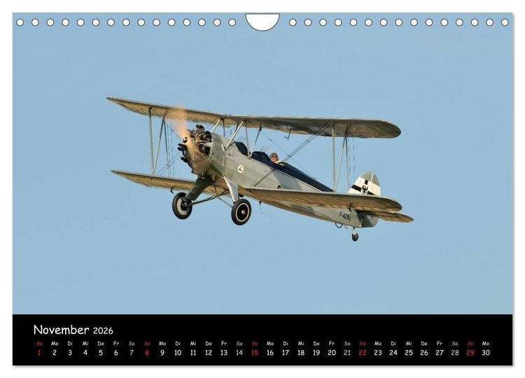 Produktbild: Doppeldecker - Veteranen der L&uuml;fte (Wandkalender 2026 DIN A4 quer), CALVENDO Monatskalender