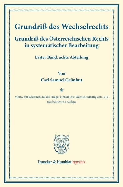 Produktbild: Grundri&szlig; des Wechselrechts.