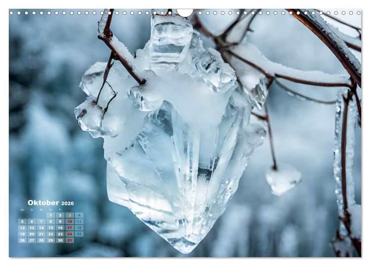 Produktbild: Schneekristalle und Eiszapfen Eisige Zeiten f&uuml;r alle Winterfans (Wandkalender 2026 DIN A3 quer), CALVENDO Monatskalender