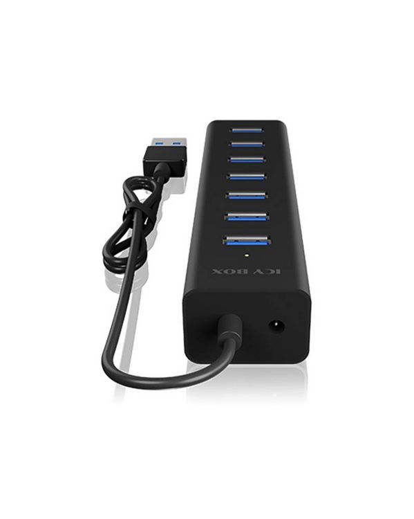 Produktbild: ICY BOX IB-HUB1700-U3 USB-Hub 7 Port USB-A USB 3.0 5 GBit/s Schwarz IB-HUB1700-U3