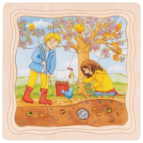 Produktbild: Schichtenpuzzle Sonnenblumenfeld