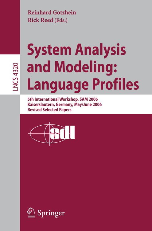 Produktbild: System Analysis and Modeling: Language Profiles