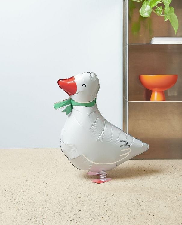 Produktbild: Folienballon Airwalker, Gans, 1 Ballon + 4-DIY Teile, 47 x 43 x 18 cm