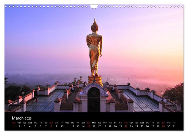 Produktbild: Monuments of Thailand 2026 (Wall Calendar 2026 DIN A3 landscape), CALVENDO 12 Month Wall Calendar