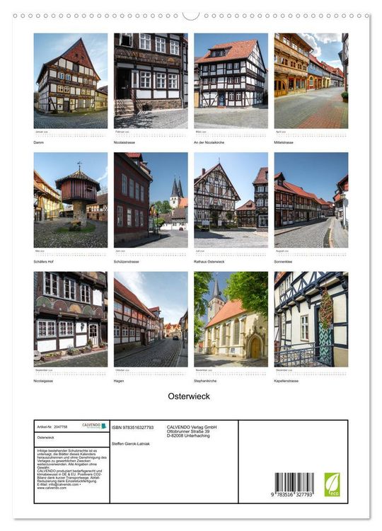 Produktbild: Osterwieck (hochwertiger Premium Wandkalender 2026 DIN A2 hoch), Kunstdruck in Hochglanz