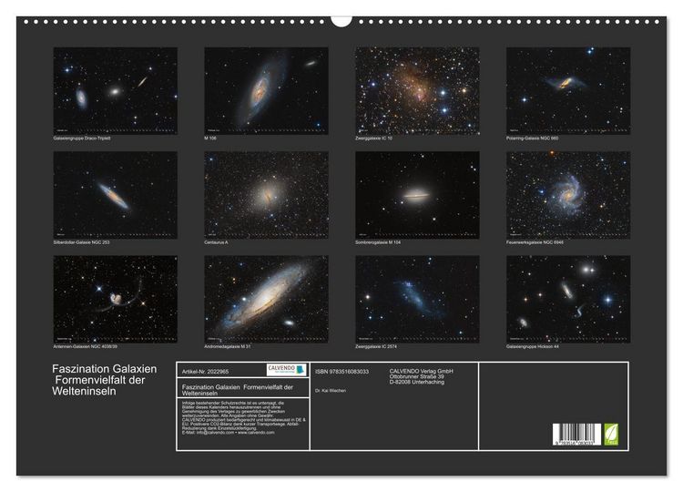 Produktbild: Faszination Galaxien Formenvielfalt der Welteninseln (Wandkalender 2026 DIN A2 quer), CALVENDO Monatskalender