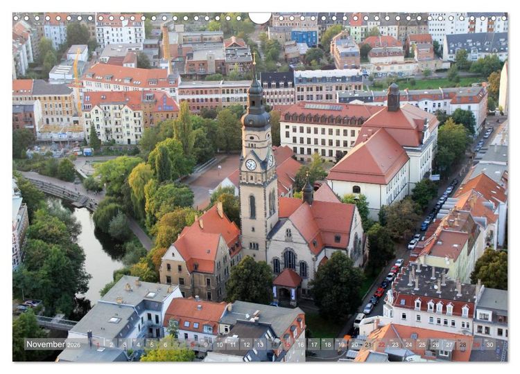 Produktbild: &Uuml;ber den D&auml;chern von Leipzig (Wandkalender 2026 DIN A3 quer), CALVENDO Monatskalender