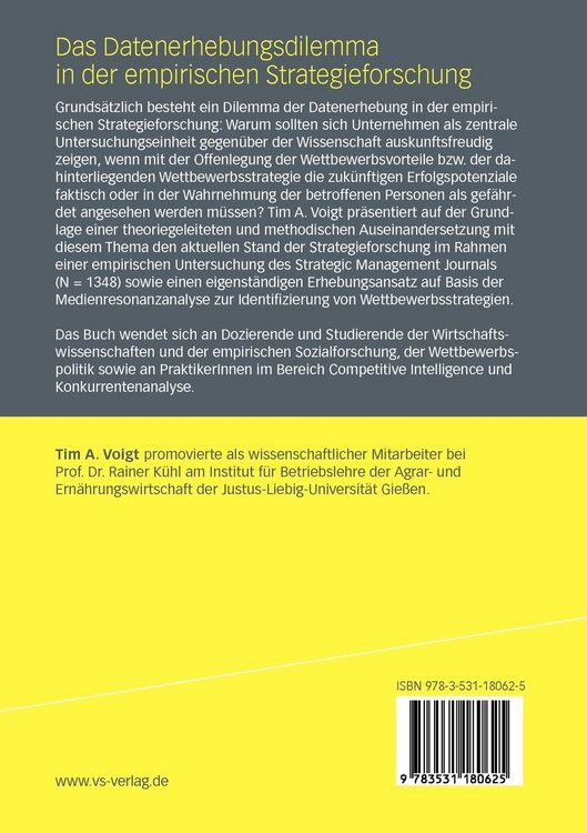 Produktbild: Das Datenerhebungsdilemma in der empirischen Strategieforschung