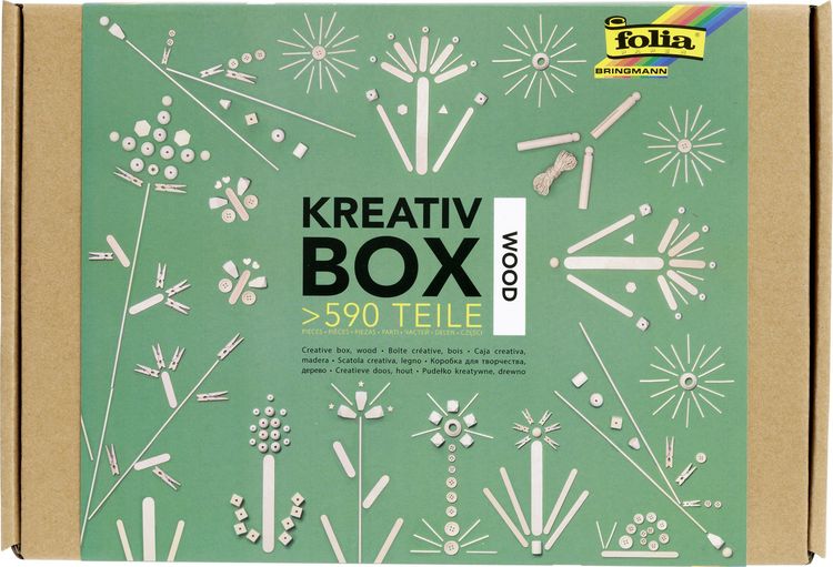 Produktbild: Folia Kreativ Box HOLZ MIX 600+ Teile