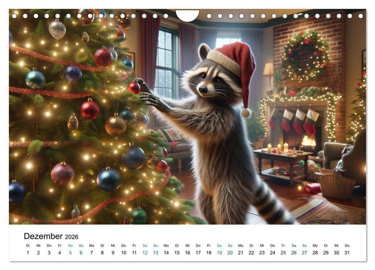 Produktbild: Lustige Waschb&auml;ren (Wandkalender 2026 DIN A4 quer), CALVENDO Monatskalender