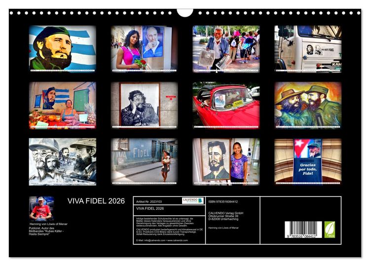 Produktbild: VIVA FIDEL 2026 (Wandkalender 2026 DIN A3 quer), CALVENDO Monatskalender