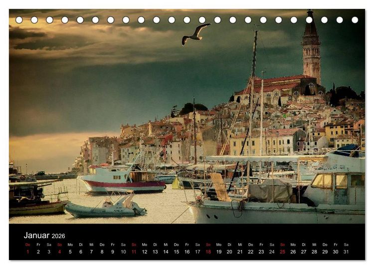Produktbild: Rovinj Impressionen (Tischkalender 2026 DIN A5 quer), CALVENDO Monatskalender
