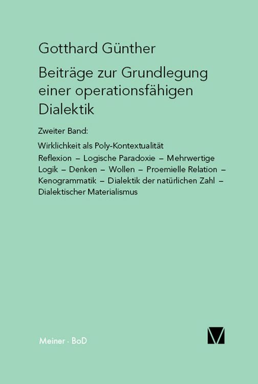 Produktbild: Beitr&auml;ge zur Grundlegung einer operationsf&auml;higen Dialektik (II)