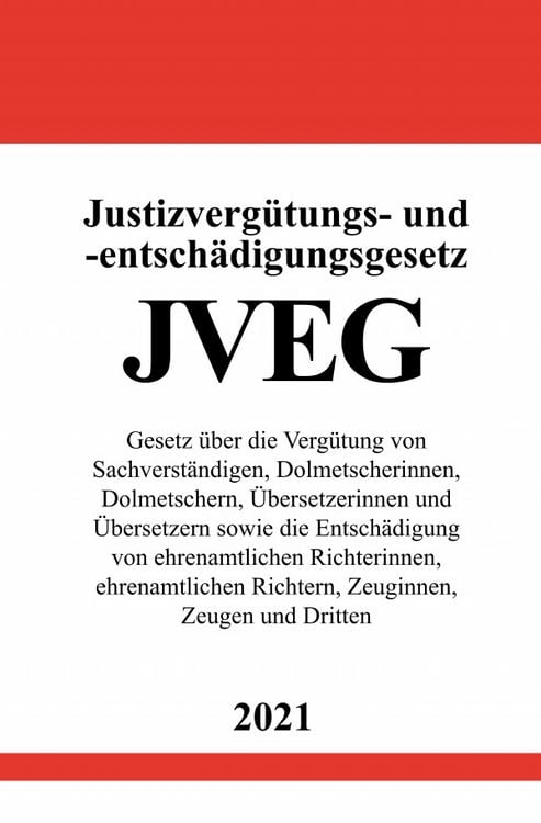 Produktbild: Justizverg&uuml;tungs- und -entsch&auml;digungsgesetz (JVEG)