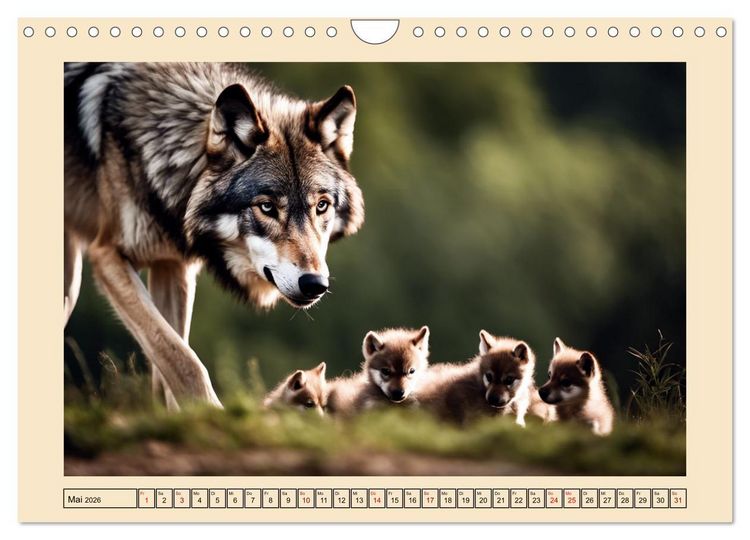 Produktbild: Ein Jahr unter W&ouml;lfen (Wandkalender 2026 DIN A4 quer), CALVENDO Monatskalender