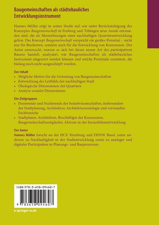 Produktbild: Baugemeinschaften als st&auml;dtebauliches Entwicklungsinstrument