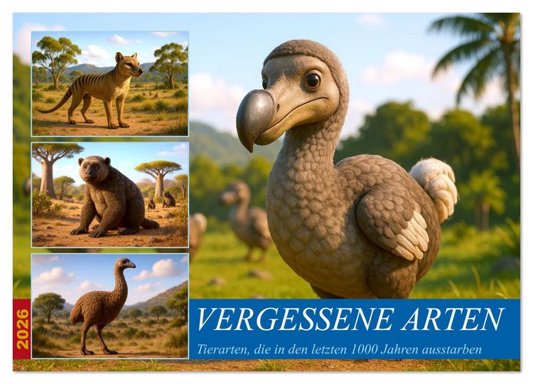 Produktbild: Vergessene Arten (Wandkalender 2026 DIN A2 quer), CALVENDO Monatskalender