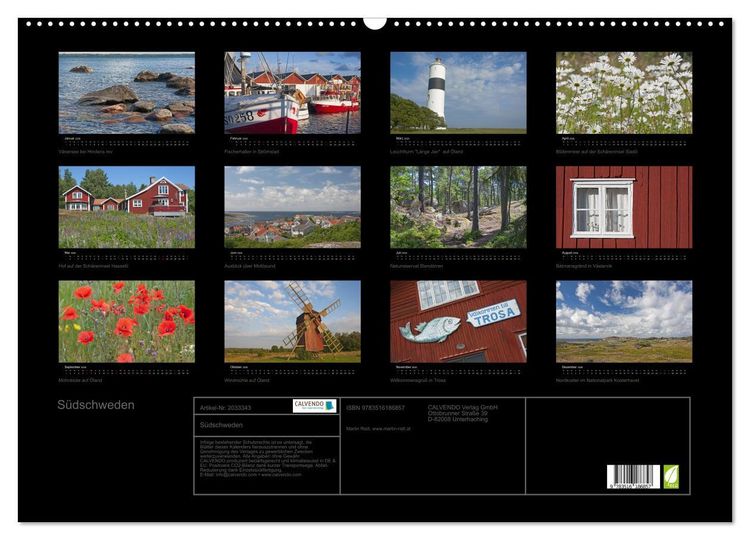 Produktbild: S&uuml;dschweden (Wandkalender 2026 DIN A2 quer), CALVENDO Monatskalender